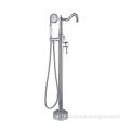 Freestanding bathtub faucet with hand-held spray